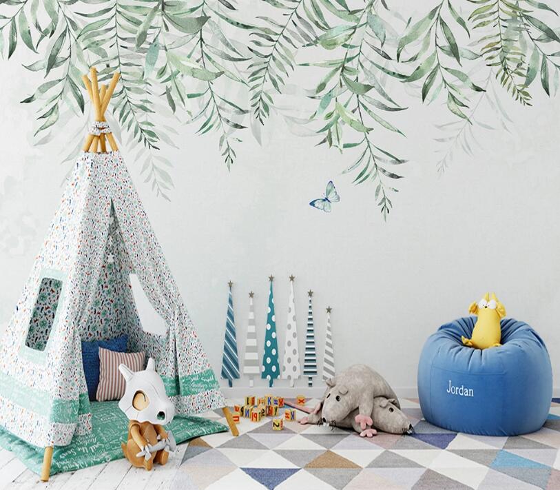 3D Green Leaf WC58 Wall Murals Wallpaper AJ Wallpaper 2