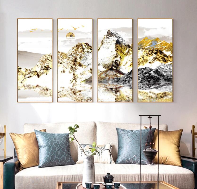 3D Golden Mountain Peak WC53 Wall Murals Wallpaper AJ Wallpaper 2