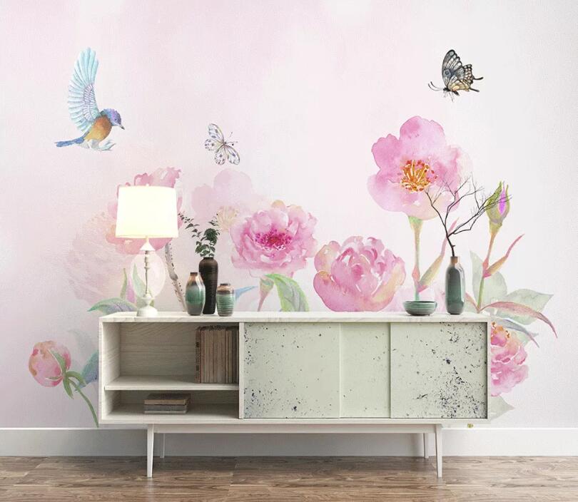 3D Colored Flowers WC50 Wall Murals Wallpaper AJ Wallpaper 2