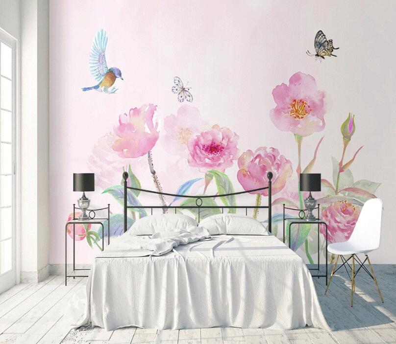 3D Colored Flowers WC50 Wall Murals Wallpaper AJ Wallpaper 2