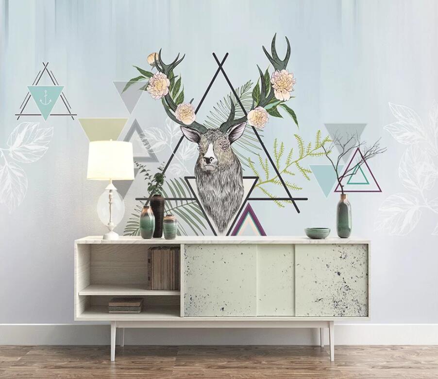 3D Leaf Deer WC1672 Wall Murals