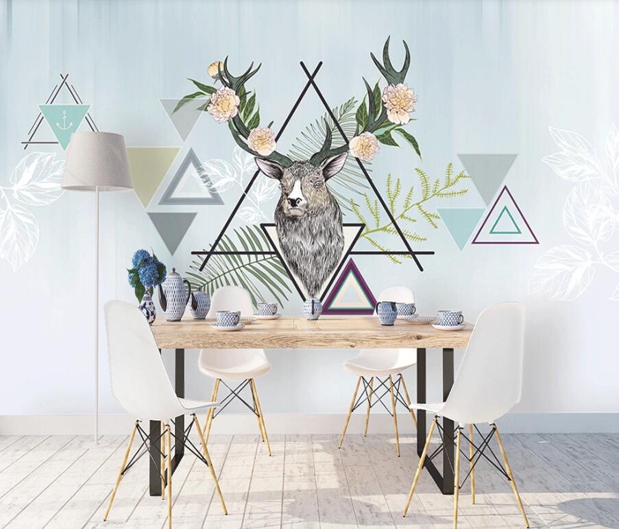 3D Elk Geometry WC37 Wall Murals Wallpaper AJ Wallpaper 2