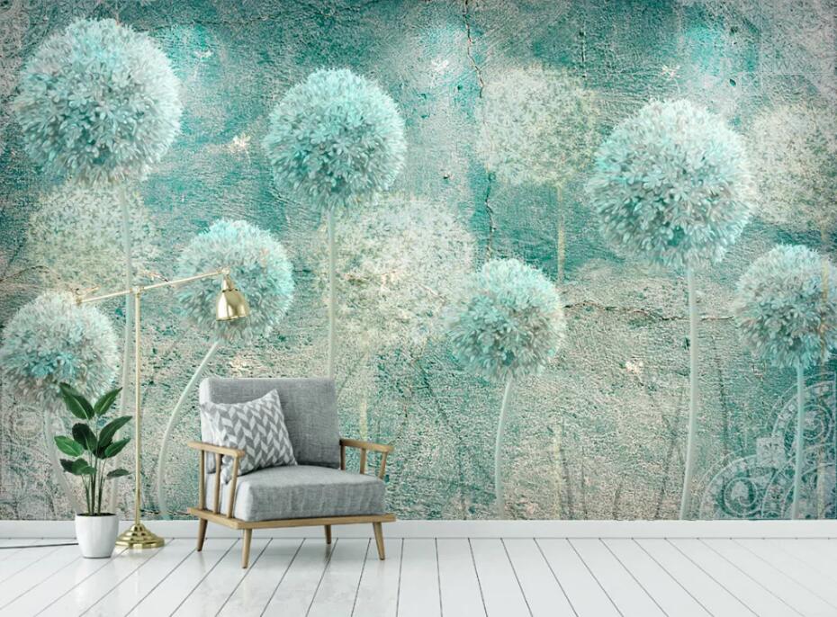 3D Light Dandelion WC33 Wall Murals Wallpaper AJ Wallpaper 2