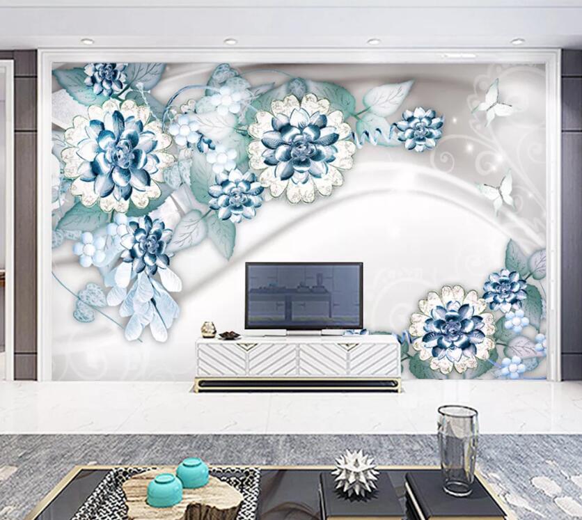 3D Light Flowers WC32 Wall Murals Wallpaper AJ Wallpaper 2