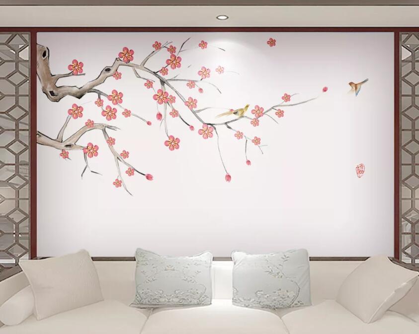3D Red Flower WC15 Wall Murals Wallpaper AJ Wallpaper 2