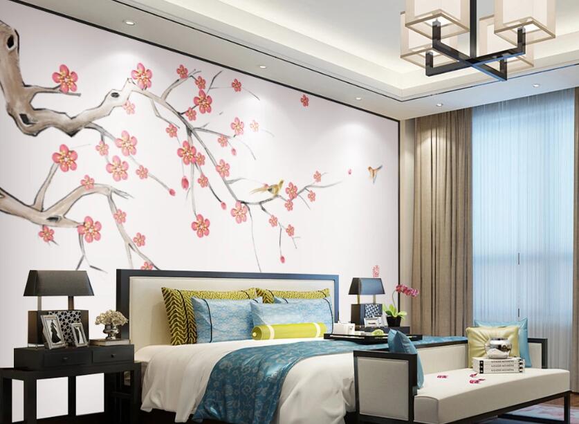 3D Red Flower WC15 Wall Murals Wallpaper AJ Wallpaper 2