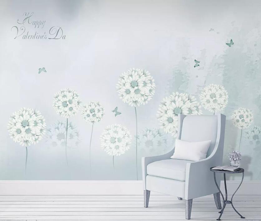 3D White Daisies WC12 Wall Murals Wallpaper AJ Wallpaper 2