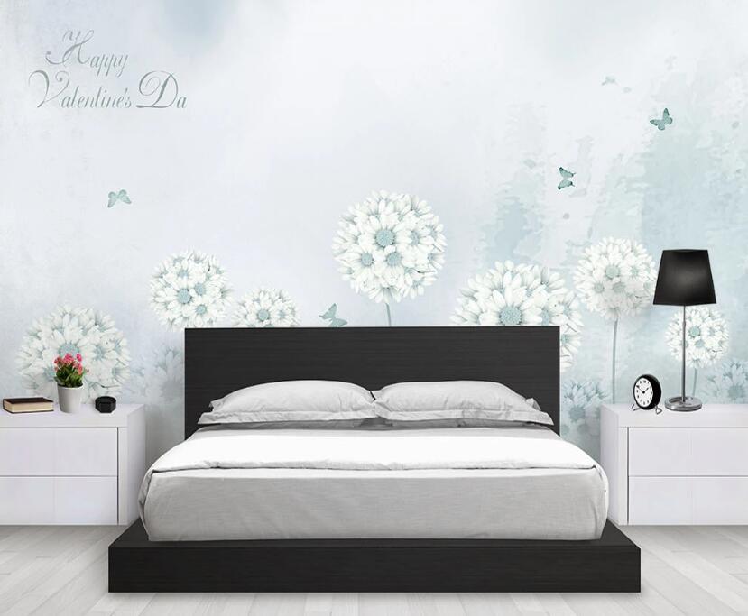 3D White Daisies WC12 Wall Murals Wallpaper AJ Wallpaper 2