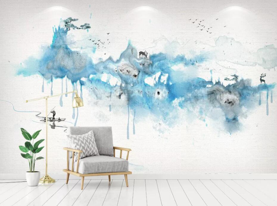 3D Misty Valley WC01 Wall Murals Wallpaper AJ Wallpaper 2