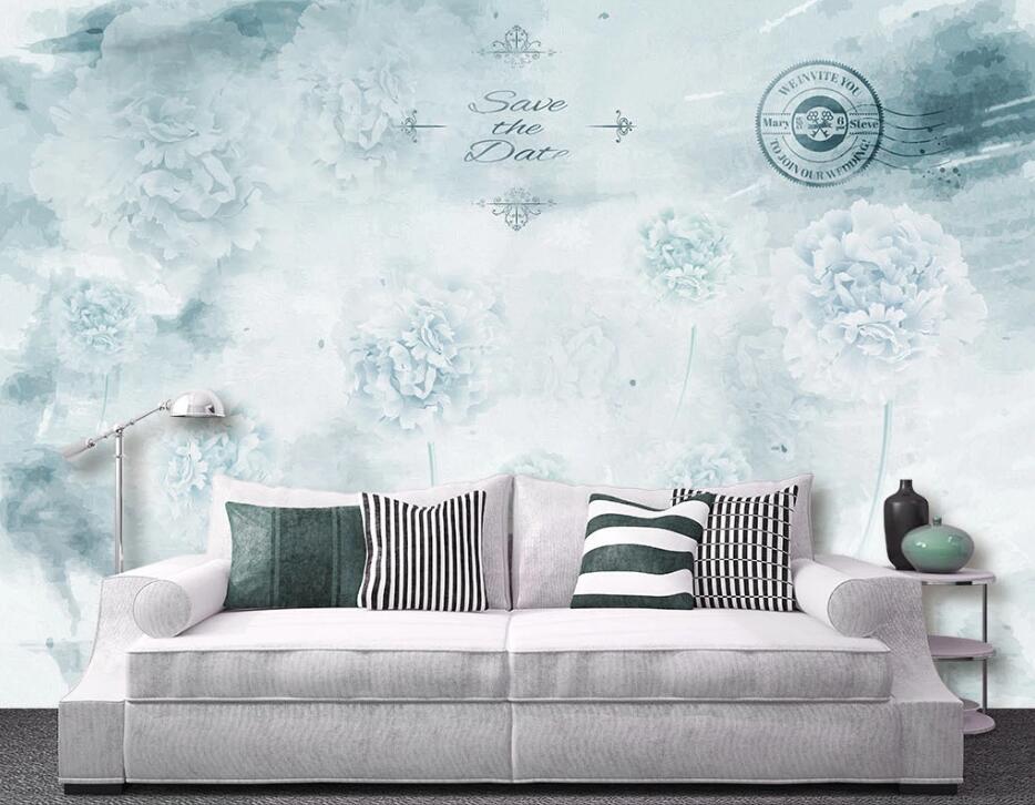 3D White Flowers WC94 Wall Murals Wallpaper AJ Wallpaper 2