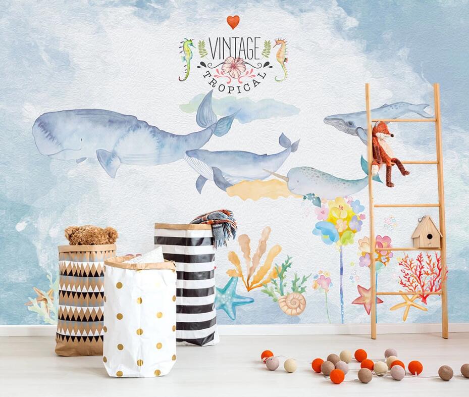 3D Whale Crab WC1629 Wall Murals