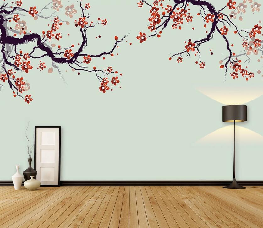 3D Red Plum WC80 Wall Murals Wallpaper AJ Wallpaper 2