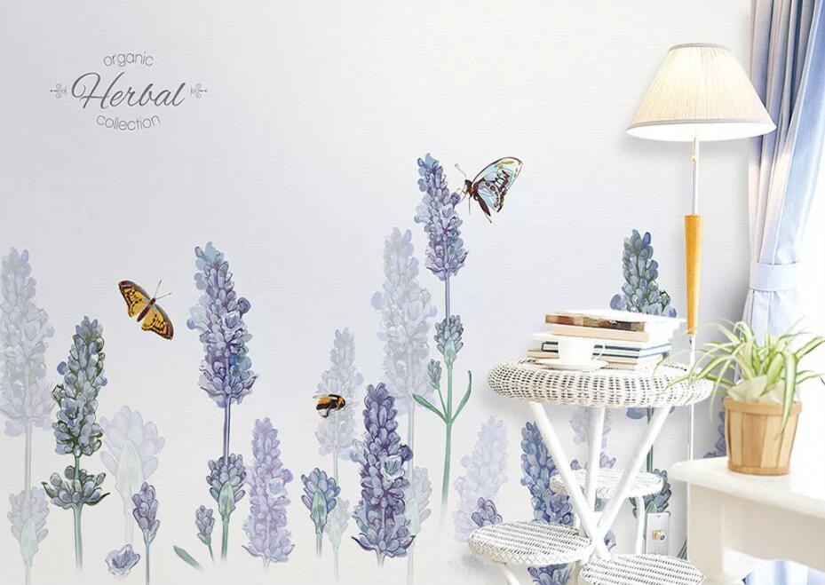 3D Flower Butterfly WC79 Wall Murals Wallpaper AJ Wallpaper 2