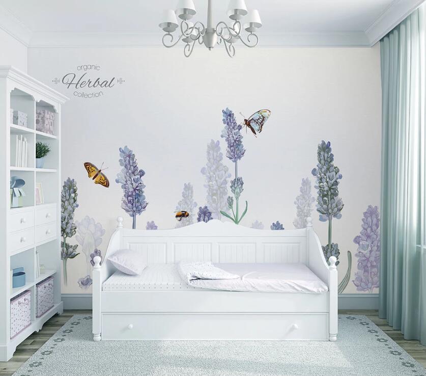 3D Flower Butterfly WC79 Wall Murals Wallpaper AJ Wallpaper 2