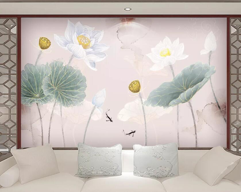 3D Lotus WC74 Wall Murals Wallpaper AJ Wallpaper 2