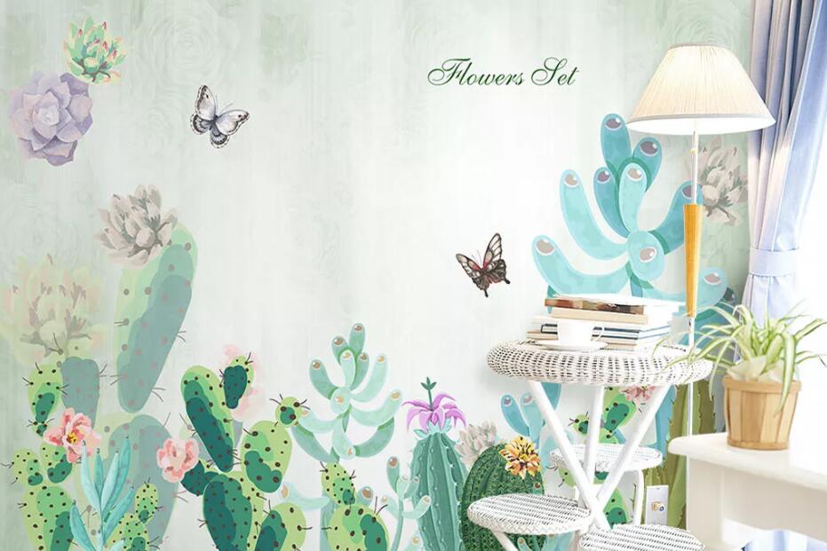 3D Green Plant WC73 Wall Murals Wallpaper AJ Wallpaper 2