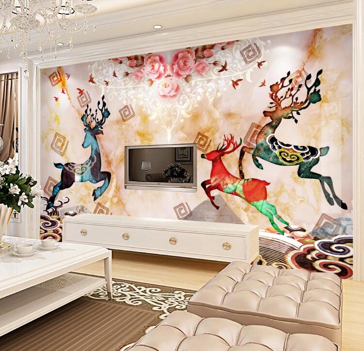 3D Colored Fawn WC69 Wall Murals Wallpaper AJ Wallpaper 2