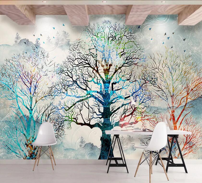3D Colored Branches WC62 Wall Murals Wallpaper AJ Wallpaper 2