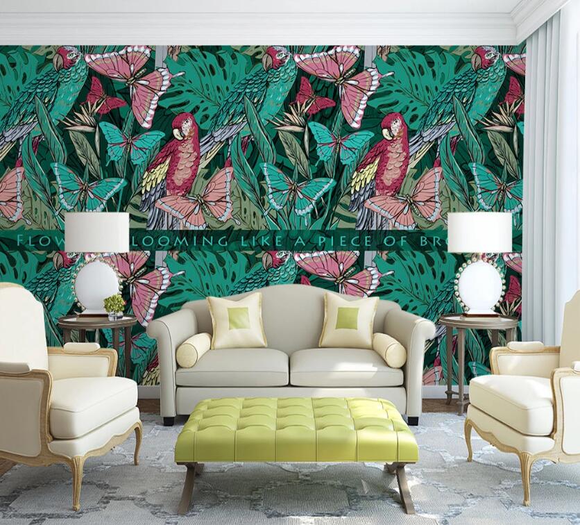 3D Leaf Butterfly WC57 Wall Murals Wallpaper AJ Wallpaper 2