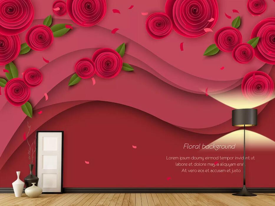 3D Red Rose WC32 Wall Murals Wallpaper AJ Wallpaper 2
