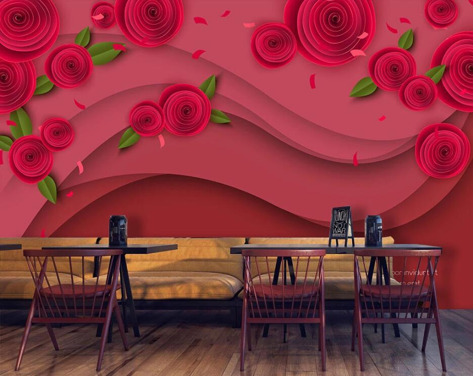 3D Red Rose WC32 Wall Murals Wallpaper AJ Wallpaper 2
