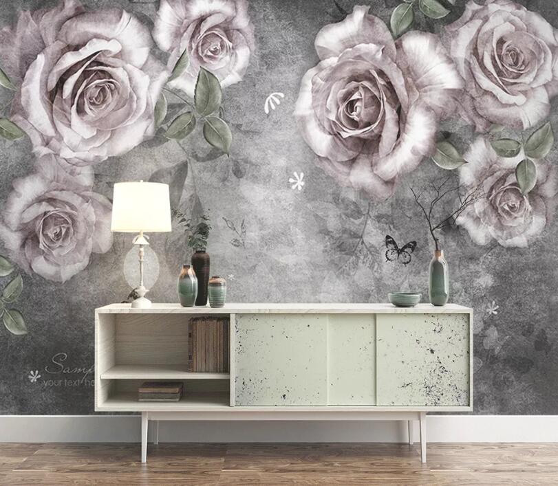3D Pink Flowers WC47 Wall Murals Wallpaper AJ Wallpaper 2