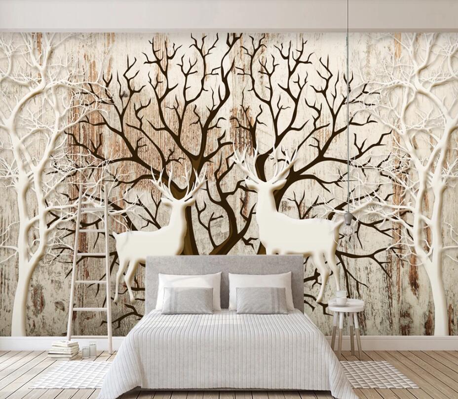 3D Twig Elk WC09 Wall Murals Wallpaper AJ Wallpaper 2