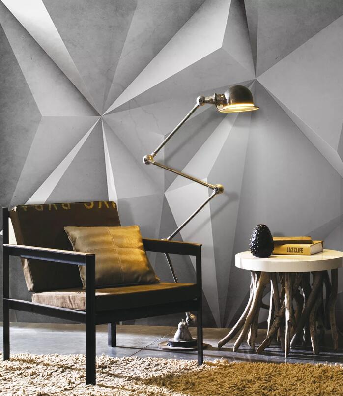 3D Gray Geometry WC07 Wall Murals Wallpaper AJ Wallpaper 2
