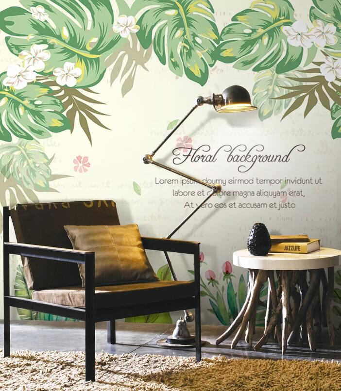 3D Green Leaf WC02 Wall Murals Wallpaper AJ Wallpaper 2