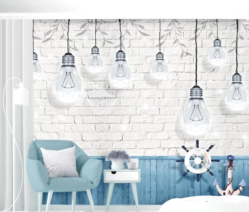 3D White Light Bulb WC99 Wall Murals Wallpaper AJ Wallpaper 2