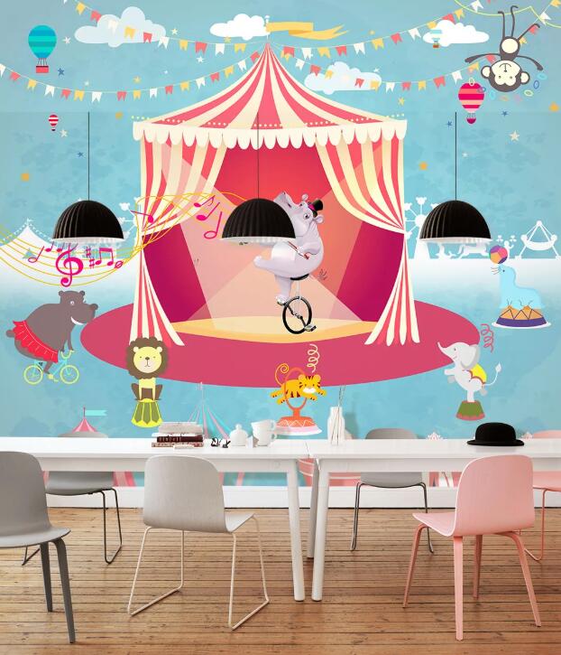 3D Violin Hippo WC1470 Wall Murals