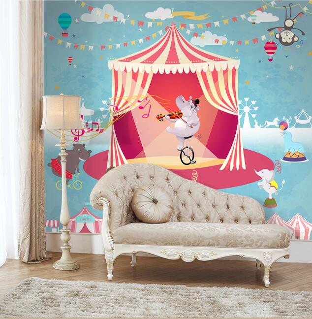 3D Violin Hippo WC1470 Wall Murals