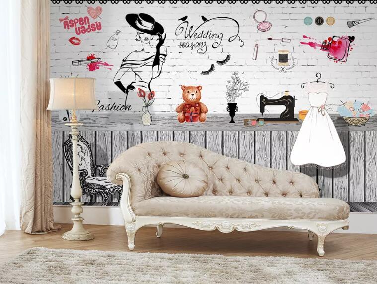 3D Fashion Lady WC64 Wall Murals Wallpaper AJ Wallpaper 2