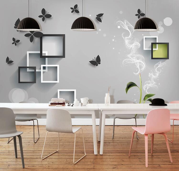 3D Black Butterfly WC1442 Wall Murals