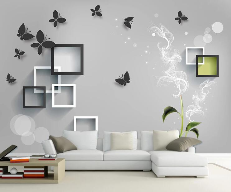 3D Black Butterfly WC1442 Wall Murals