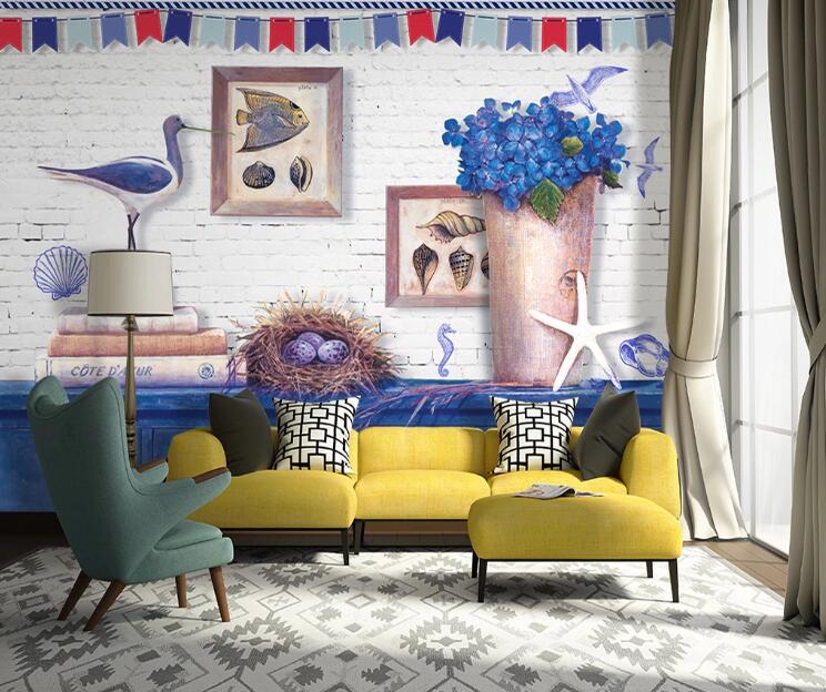 3D Bird Nest Egg WC1440 Wall Murals