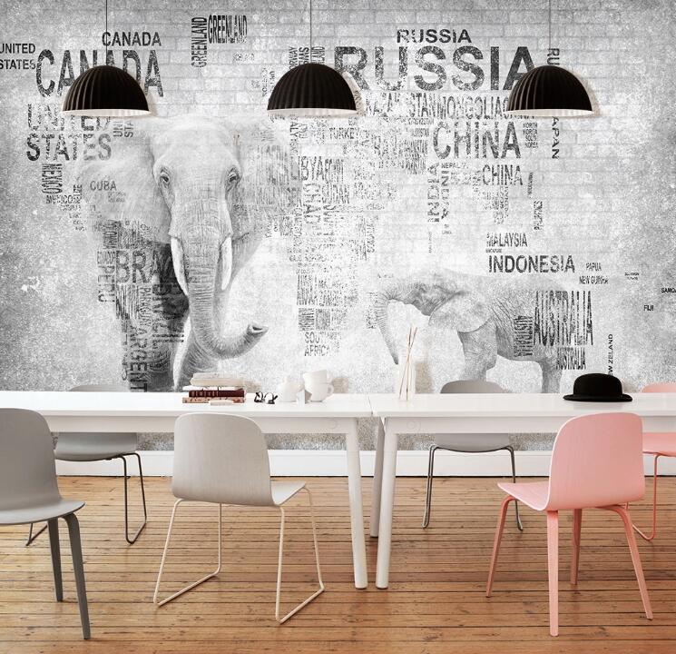 3D Elephant WC53 Wall Murals Wallpaper AJ Wallpaper 2