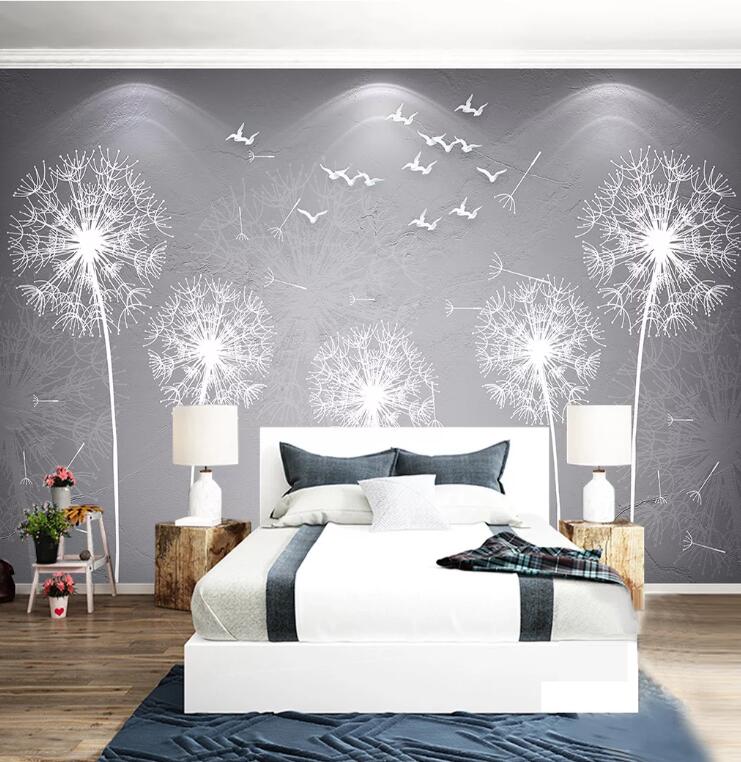 3D White Daisies WC43 Wall Murals Wallpaper AJ Wallpaper 2