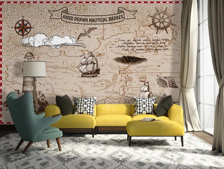 3D Lighthouse Ship WC1424 Wall Murals