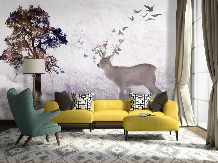3D Forest Fawn WC31 Wall Murals Wallpaper AJ Wallpaper 2