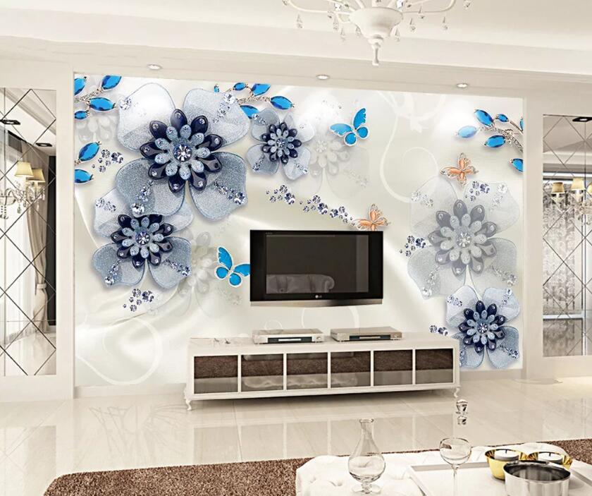 3D Diamond Flower WC02 Wall Murals Wallpaper AJ Wallpaper 2
