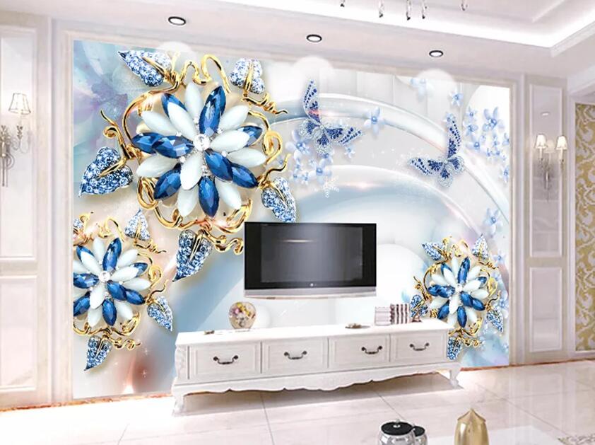 3D Diamond Flower WC98 Wall Murals Wallpaper AJ Wallpaper 2