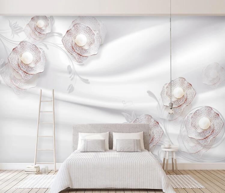 3D Diamond Flower WC95 Wall Murals Wallpaper AJ Wallpaper 2