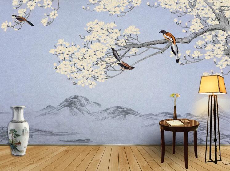 3D Flower Mountain WC1375 Wall Murals