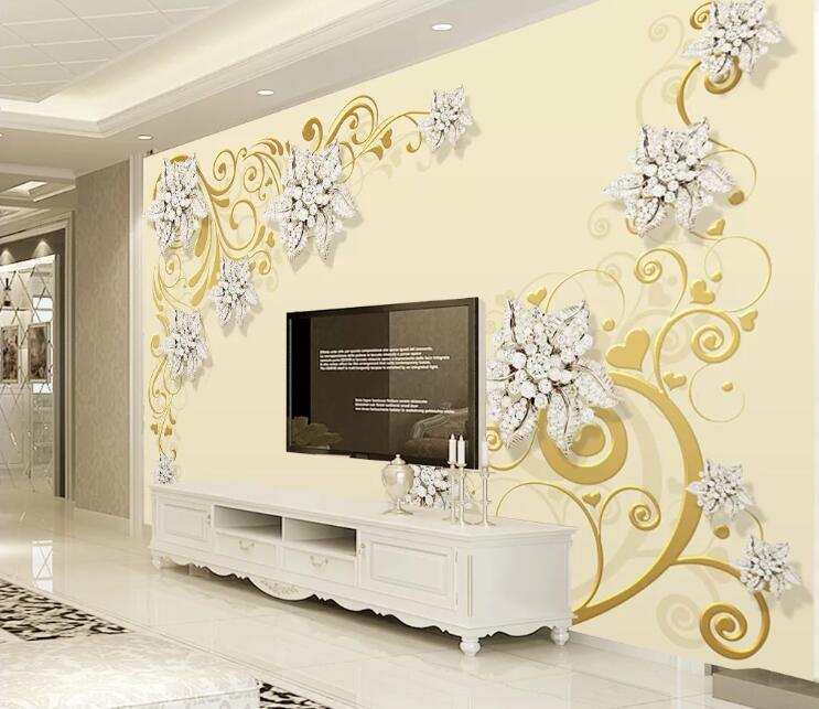 3D Diamond Flower WC71 Wall Murals Wallpaper AJ Wallpaper 2