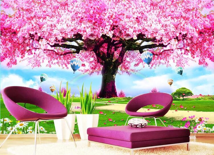 3D Pink Tree WC59 Wall Murals Wallpaper AJ Wallpaper 2