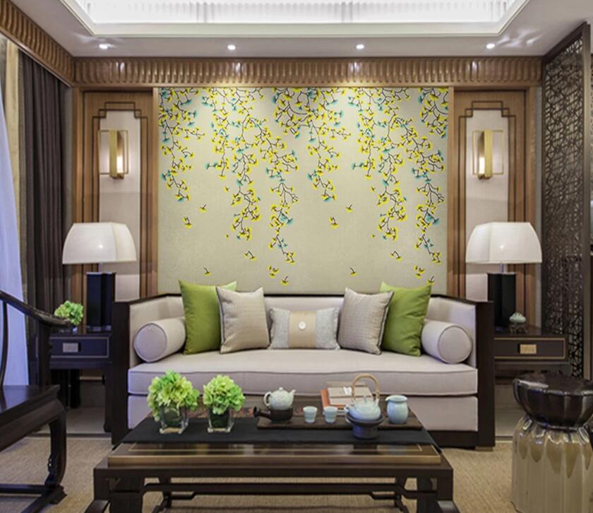 3D Yellow Flower WC58 Wall Murals Wallpaper AJ Wallpaper 2