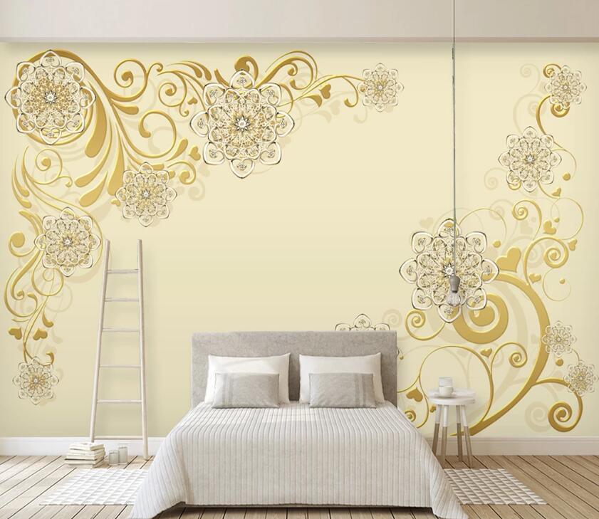 3D Flower Stripe WC51 Wall Murals Wallpaper AJ Wallpaper 2