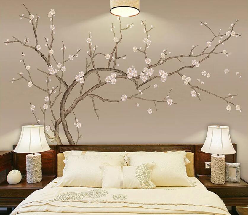 3D White Flower WC43 Wall Murals Wallpaper AJ Wallpaper 2