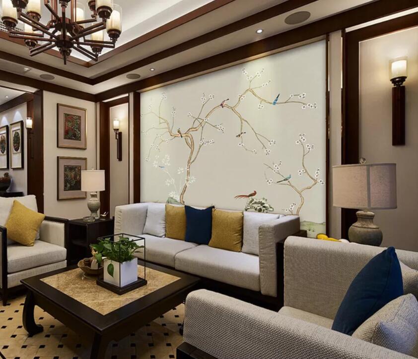 3D Flower Bird WC42 Wall Murals Wallpaper AJ Wallpaper 2